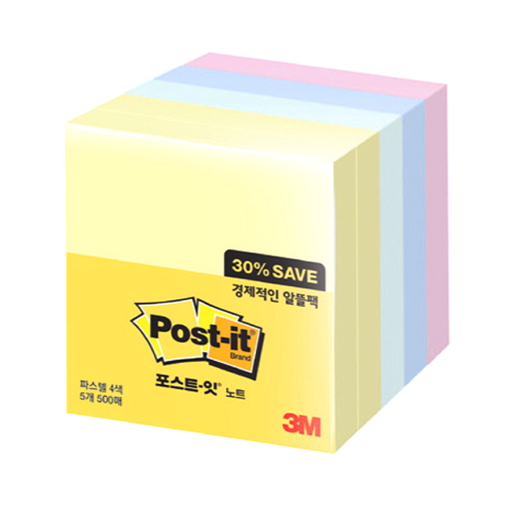 3M 알뜰팩 포스트잇 76x76mm 500p