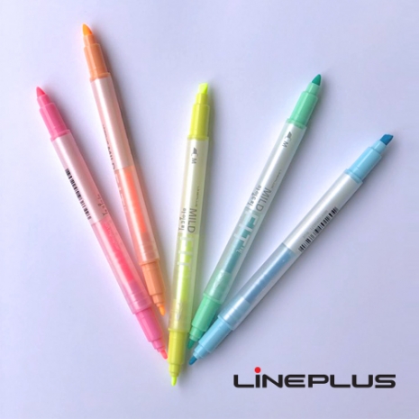 [라인플러스] 트윈형광펜 마일드핏 트윈 노랑/핑크/오렌지/블루/그린